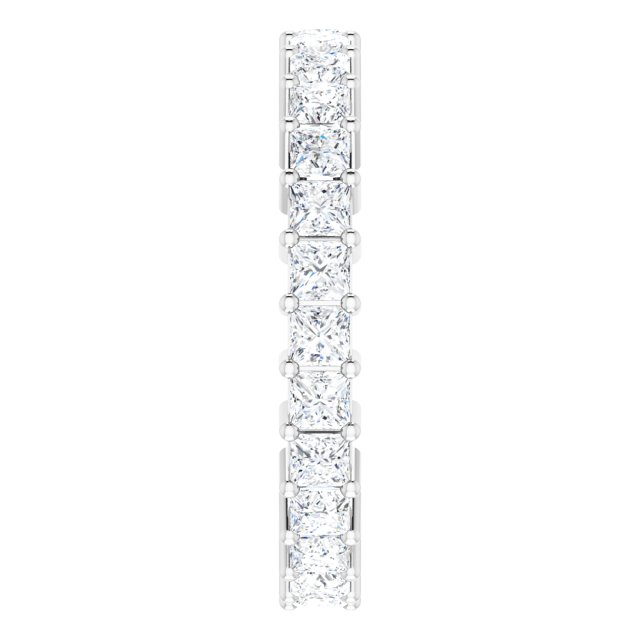 10K Gold Square Lab-Grown Diamond Shared-Prong Eternity Band – 2.5x2.5 mm Stones - White Gold - view 4