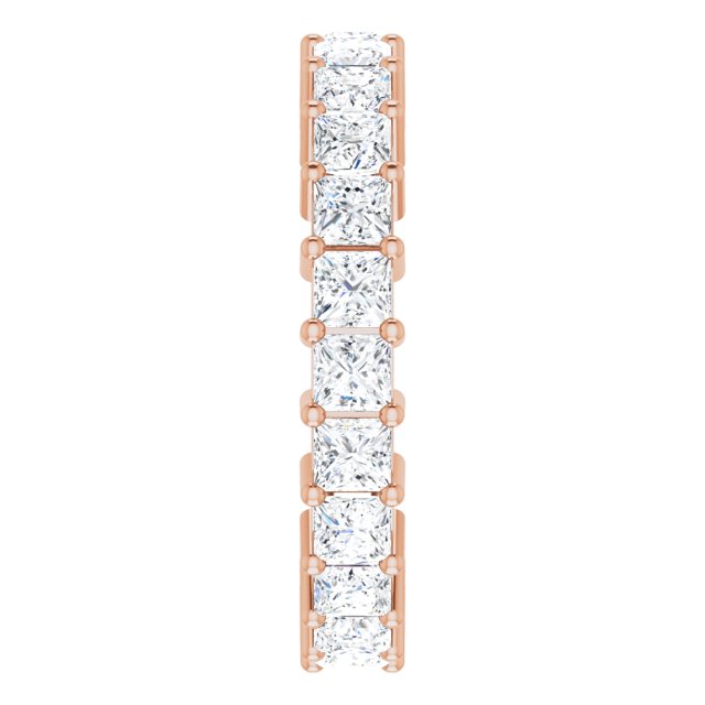 10K Gold Square Lab-Grown Diamond Shared-Prong Eternity Band – 3x3 mm Stones - Rose Gold - view 4
