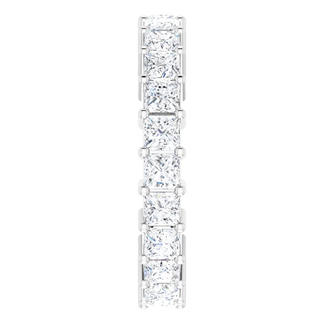 10K Gold Square Natural Diamond Shared-Prong Eternity Band – 3x3 mm Stones - White Gold - view 4