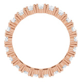10K Gold Oval Lab-Grown Diamond Shared-Prong Eternity Band – 5x3 mm Stones - Rose Gold - view 2