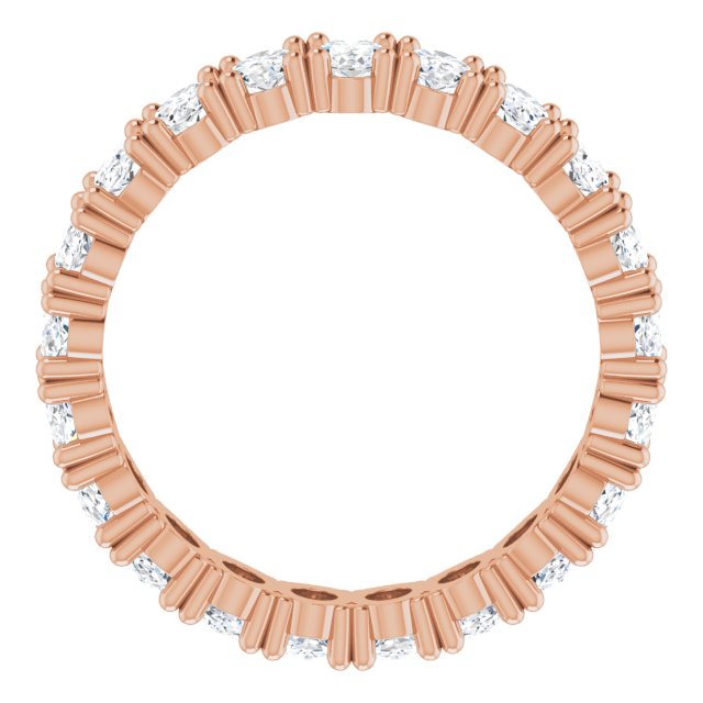 10K Gold Oval Lab-Grown Diamond Shared-Prong Eternity Band – 5x3 mm Stones - Rose Gold - view 2