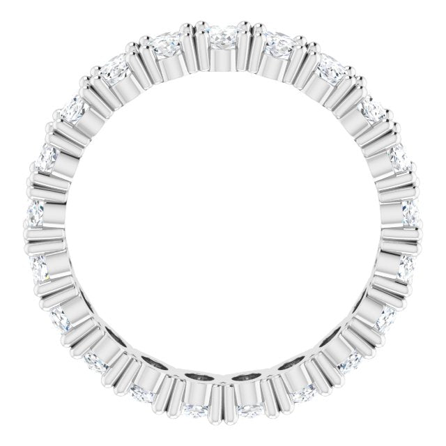 10K Gold Oval Lab-Grown Diamond Shared-Prong Eternity Band – 5x3 mm Stones - White Gold - view 2
