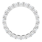 10K Gold Oval Natural Diamond Shared-Prong Eternity Band – 5x3 mm Stones - White Gold - view 2