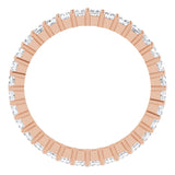 10K Gold Square Natural Diamond Shared-Prong Eternity Band – 2x2 mm Stones - Rose Gold - view 2