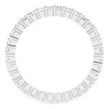 10K Gold Square Natural Diamond Shared-Prong Eternity Band – 2x2 mm Stones - White Gold - view 2