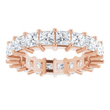 10K Gold Square Lab-Grown Diamond Shared-Prong Eternity Band – 3.5x3.5 mm Stones - Rose Gold - view 3