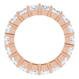 10K Gold Square Lab-Grown Diamond Shared-Prong Eternity Band – 4x4 mm Stones - Rose Gold - view 2