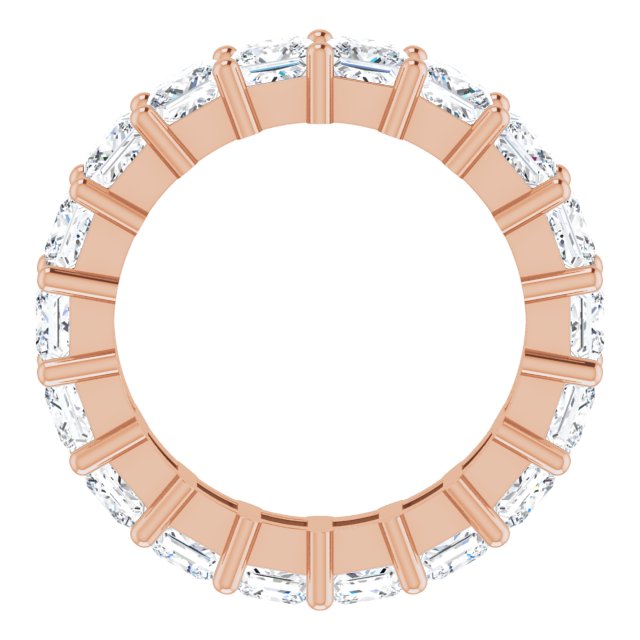 10K Gold Square Lab-Grown Diamond Shared-Prong Eternity Band – 4x4 mm Stones - Rose Gold - view 2