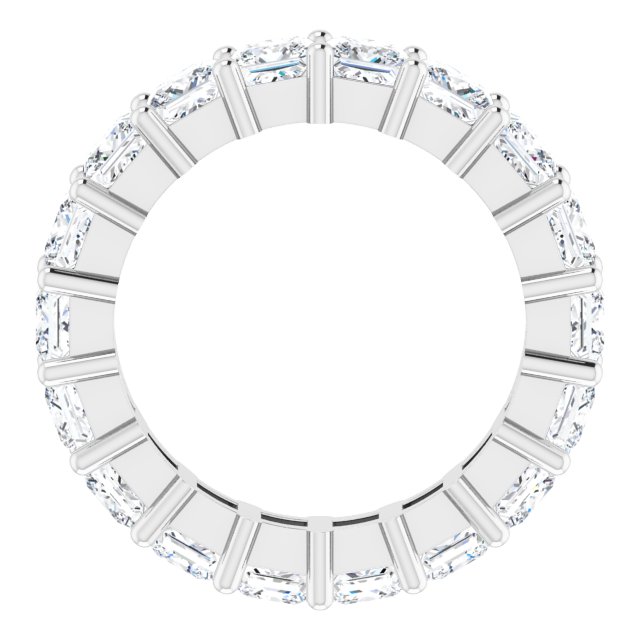10K Gold Square Lab-Grown Diamond Shared-Prong Eternity Band – 4x4 mm Stones - White Gold - view 2
