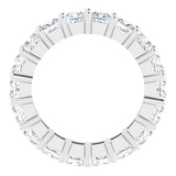 10K Gold Square Natural Diamond Shared-Prong Eternity Band – 4x4 mm Stones - White Gold - view 2