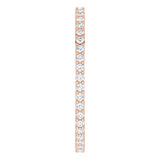 10K Gold Round Lab-Grown Diamond Shared-Prong Eternity Band – 1.3 mm Stones - Rose Gold - view 4