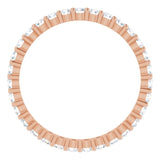 10K Gold Round Natural Diamond Shared-Prong Eternity Band – 2 mm Stones - Rose Gold - view 2