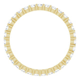 10K Gold Round Natural Diamond Shared-Prong Eternity Band – 2 mm Stones - Yellow Gold - view 2