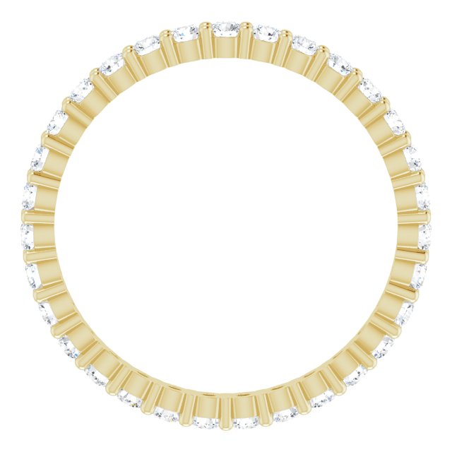 10K Gold Round Natural Diamond Shared-Prong Eternity Band – 2 mm Stones - Yellow Gold - view 2