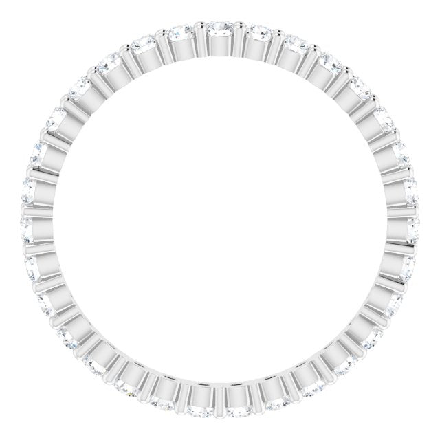10K Gold Round Natural Diamond Shared-Prong Eternity Band – 2 mm Stones - White Gold - view 2