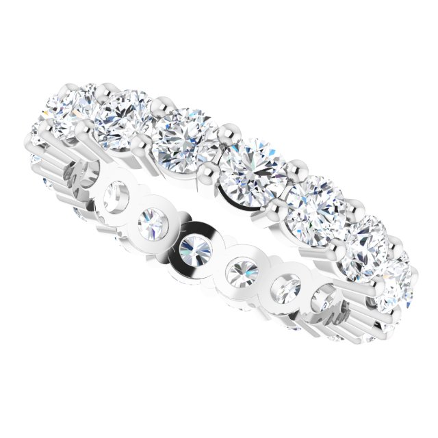 10K Gold Round Lab-Grown Diamond Shared-Prong Eternity Band – 3.75 mm Stones - White Gold - view 5