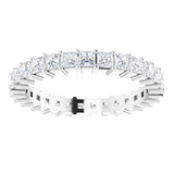 10K Gold Square Natural Diamond Shared-Prong Eternity Band – 2.25x2.25 mm Stones - White Gold - view 3