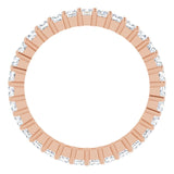 10K Gold Square Natural Diamond Shared-Prong Eternity Band – 2x2 mm Stones - Rose Gold - view 2