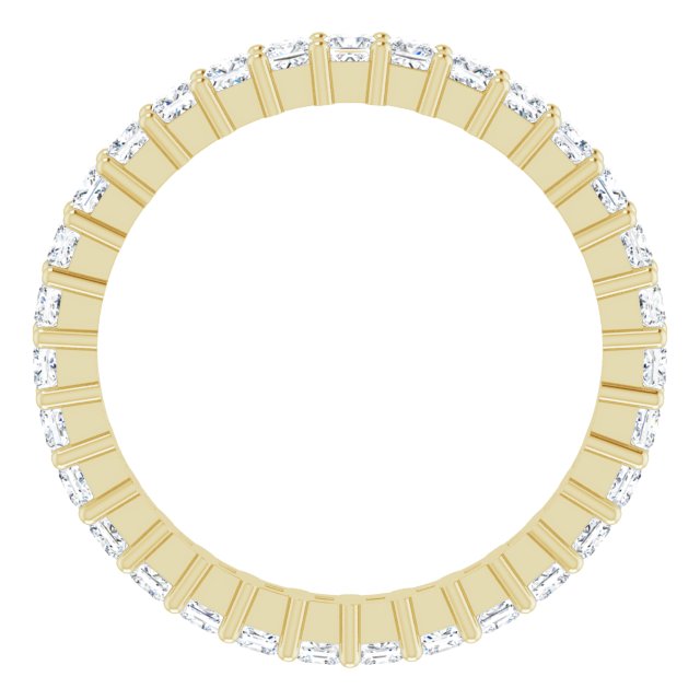 14K Gold Square Lab-Grown Diamond Shared-Prong Eternity Band – 2x2 mm Stones - Yellow Gold - view 2