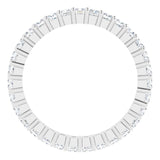 10K Gold Square Natural Diamond Shared-Prong Eternity Band – 2x2 mm Stones - White Gold - view 2