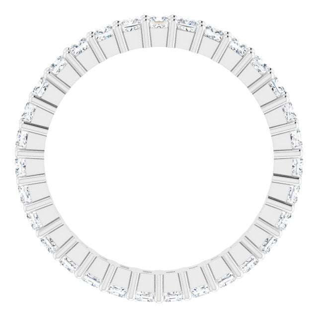 10K Gold Square Natural Diamond Shared-Prong Eternity Band – 2x2 mm Stones - White Gold - view 2
