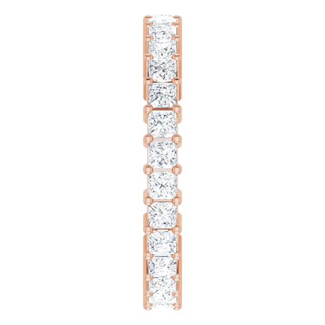 10K Gold Square Natural Diamond Shared-Prong Eternity Band – 2.25x2.25 mm Stones - Rose Gold - view 4