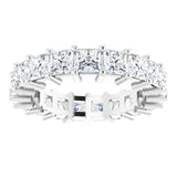 10K Gold Square Lab-Grown Diamond Shared-Prong Eternity Band – 3.75x3.75 mm Stones - White Gold - view 3