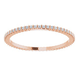 10K Gold Round Lab-Grown Diamond Shared-Prong Eternity Band – 1 mm Stones - Rose Gold - view 3