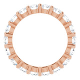 10K Gold Round Natural Diamond Shared-Prong Eternity Band – 3.75 mm Stones - Rose Gold - view 2