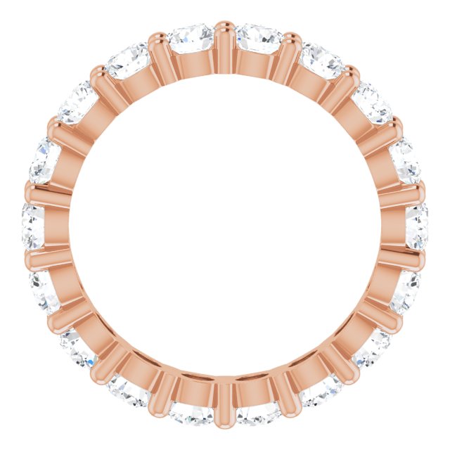 10K Gold Round Natural Diamond Shared-Prong Eternity Band – 3.75 mm Stones - Rose Gold - view 2
