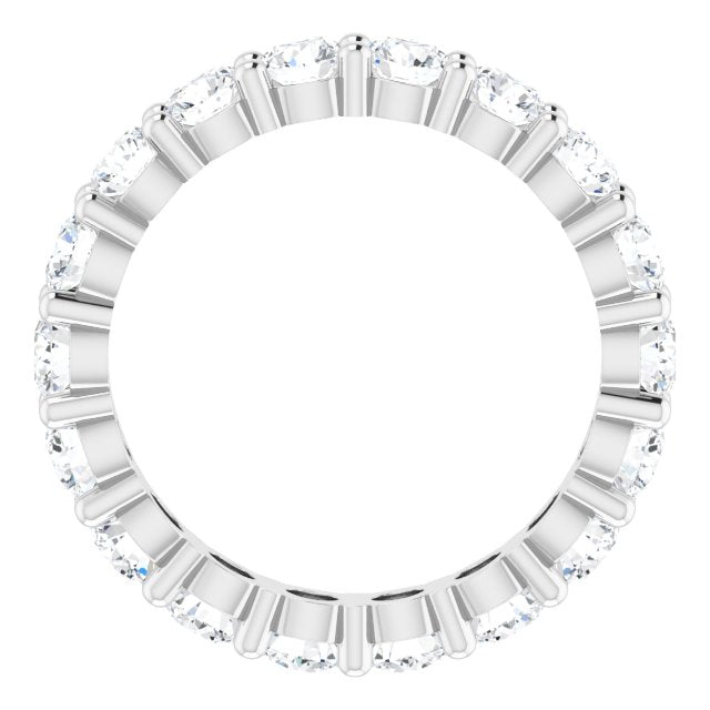 10K Gold Round Natural Diamond Shared-Prong Eternity Band – 3.75 mm Stones - White Gold - view 2