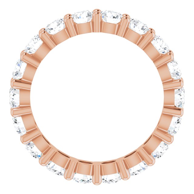 10K Gold Round Natural Diamond Shared-Prong Eternity Band – 3.8 mm Stones - Rose Gold - view 2