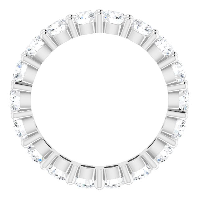 10K Gold Round Natural Diamond Shared-Prong Eternity Band – 3.8 mm Stones - White Gold - view 2