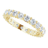 14K Gold Round Lab-Grown Diamond Shared-Prong Eternity Band – 3 mm Stones (1 3/4–2 1/3 CTW) - Yellow Gold - view 5