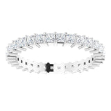 10K Gold Square Lab-Grown Diamond Shared-Prong Eternity Band – 2x2 mm Stones - White Gold - view 3