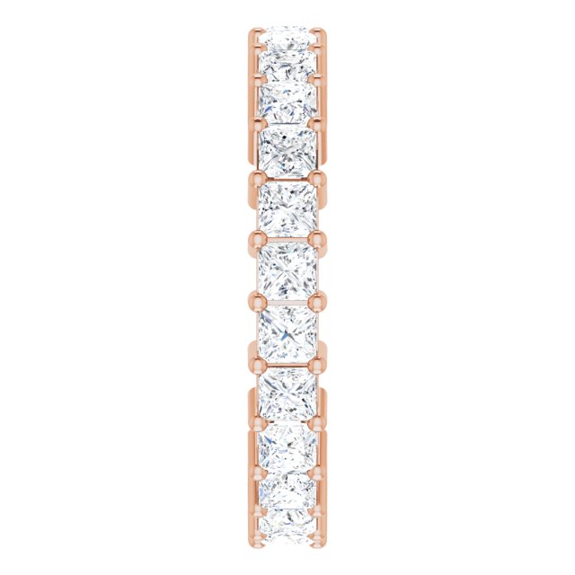 10K Gold Square Lab-Grown Diamond Shared-Prong Eternity Band – 2.75x2.75 mm Stones - Rose Gold - view 4