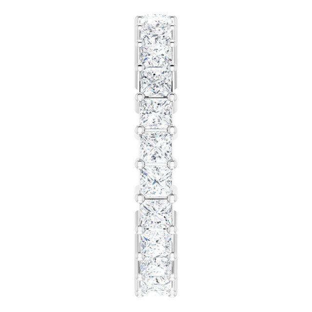 10K Gold Square Natural Diamond Shared-Prong Eternity Band – 2.75x2.75 mm Stones - White Gold - view 4