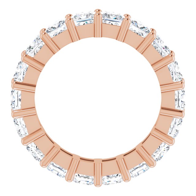 10K Gold Square Lab-Grown Diamond Shared-Prong Eternity Band – 4x4 mm Stones - Rose Gold - view 2