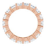 10K Gold Square Natural Diamond Shared-Prong Eternity Band – 4x4 mm Stones - Rose Gold - view 2