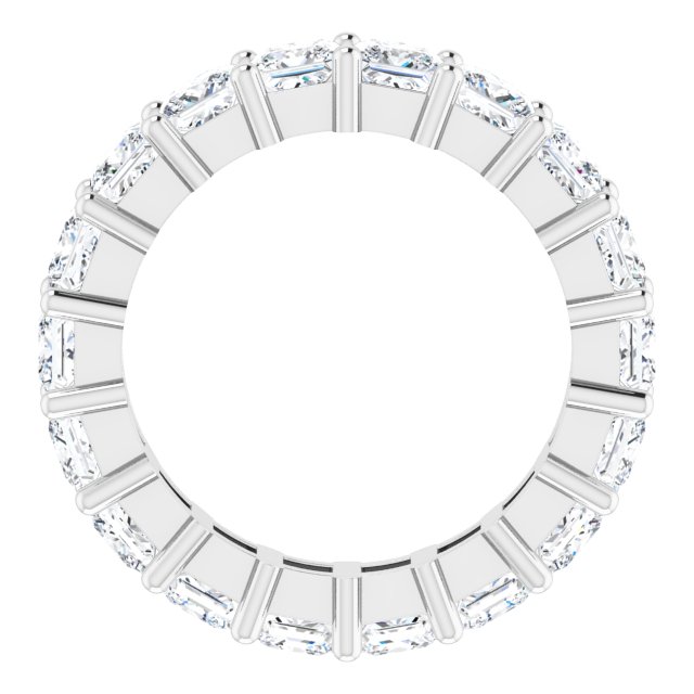 10K Gold Square Lab-Grown Diamond Shared-Prong Eternity Band – 4x4 mm Stones - White Gold - view 2