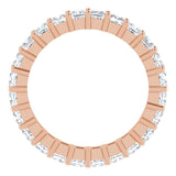 10K Gold Square Natural Diamond Shared-Prong Eternity Band – 2.75x2.75 mm Stones - Rose Gold - view 2