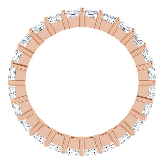 10K Gold Square Natural Diamond Shared-Prong Eternity Band – 2.75x2.75 mm Stones - Rose Gold - view 2