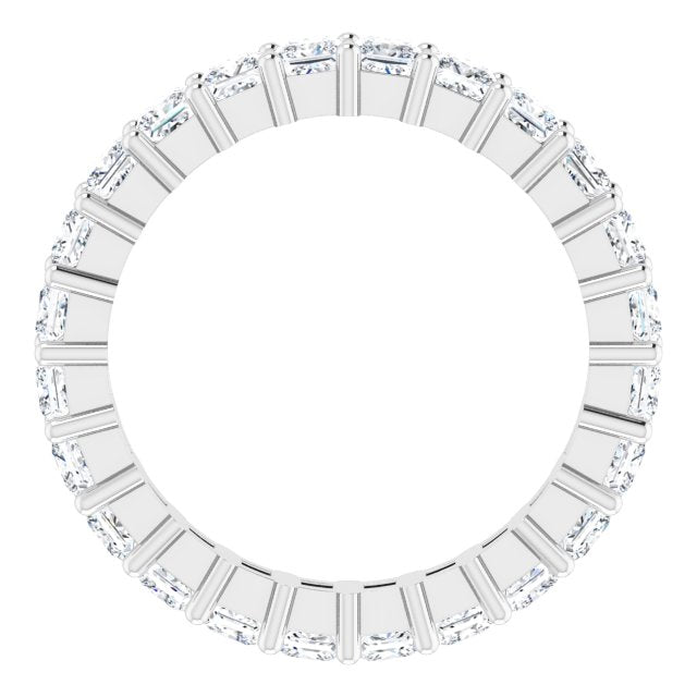 10K Gold Square Lab-Grown Diamond Shared-Prong Eternity Band – 2.75x2.75 mm Stones - White Gold - view 2