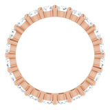 10K Gold Round Natural Diamond Shared-Prong Eternity Band – 2.5 mm Stones - Rose Gold - view 2