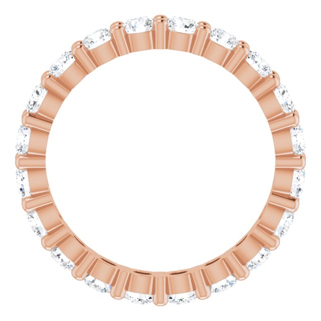 10K Gold Round Natural Diamond Shared-Prong Eternity Band – 2.5 mm Stones - Rose Gold - view 2