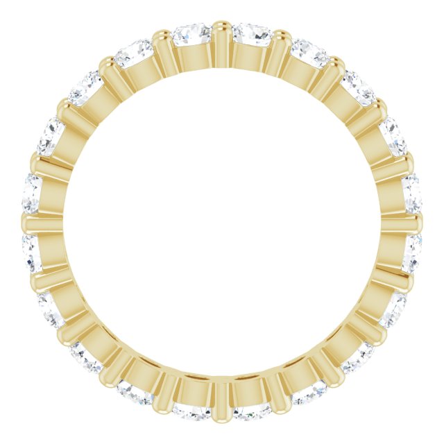 10K Gold Round Lab-Grown Diamond Shared-Prong Eternity Band – 2.5 mm Stones - Yellow Gold - view 2