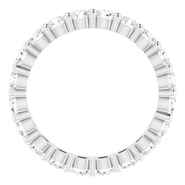 10K Gold Round Natural Diamond Shared-Prong Eternity Band – 2.5 mm Stones - White Gold - view 2