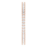 10K Gold Square Natural Diamond Shared-Prong Eternity Band – 1.25x1.25 mm Stones - Rose Gold - view 4