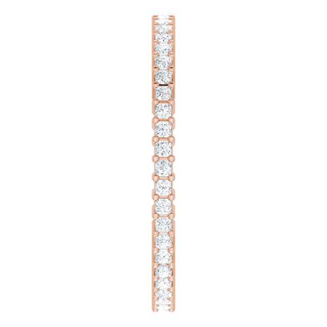 10K Gold Square Lab-Grown Diamond Shared-Prong Eternity Band – 1.25x1.25 mm Stones - Rose Gold - view 4