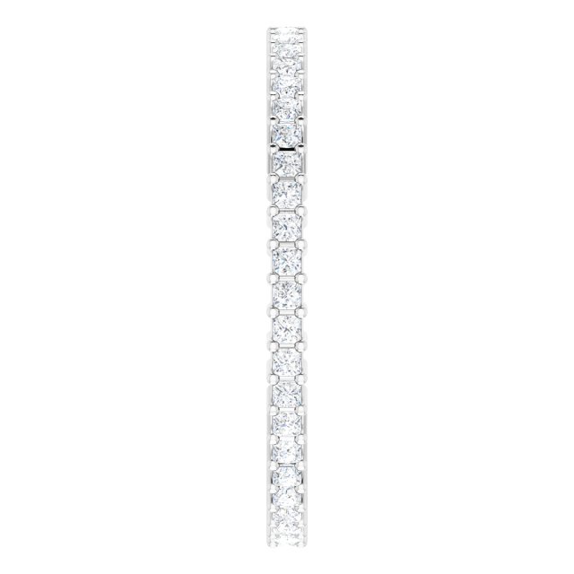 10K Gold Square Lab-Grown Diamond Shared-Prong Eternity Band – 1.25x1.25 mm Stones - White Gold - view 4